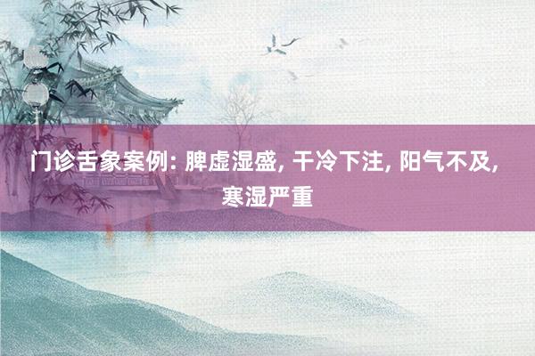 门诊舌象案例: 脾虚湿盛, 干冷下注, 阳气不及, 寒湿严重