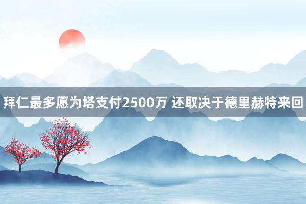 拜仁最多愿为塔支付2500万 还取决于德里赫特来回