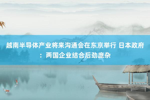 越南半导体产业将来沟通会在东京举行 日本政府：两国企业结合后劲庞杂