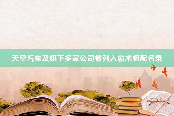 天空汽车及旗下多家公司被列入霸术相配名录