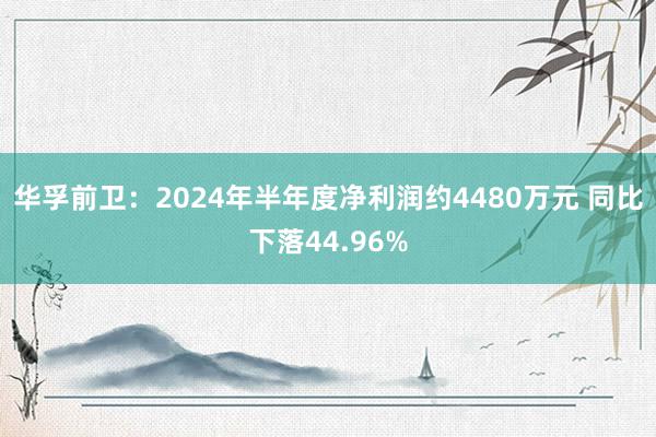 华孚前卫：2024年半年度净利润约4480万元 同比下落44.96%