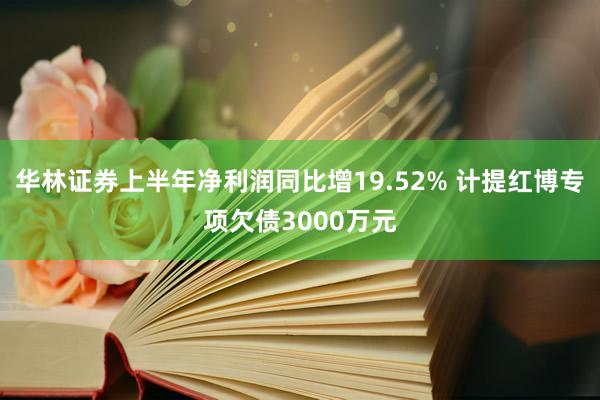 华林证券上半年净利润同比增19.52% 计提红博专项欠债3000万元