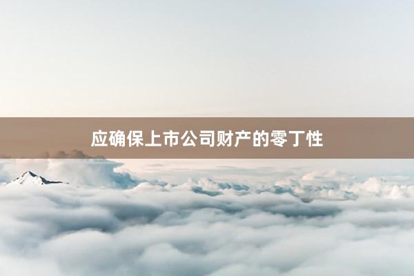 应确保上市公司财产的零丁性